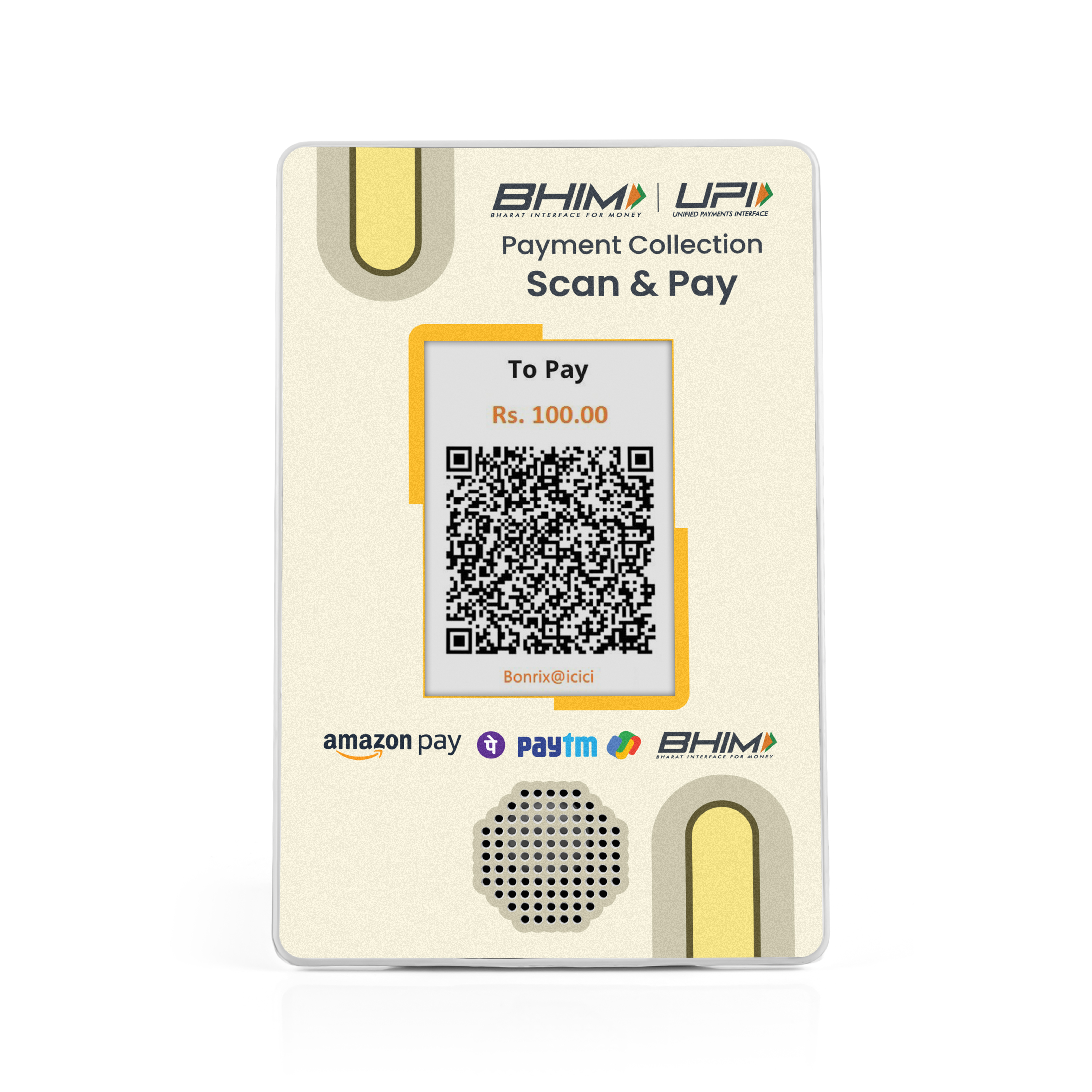Digital QR - Bluetooth Payment Soundbox + Dynamic QR Display(DQR-222)